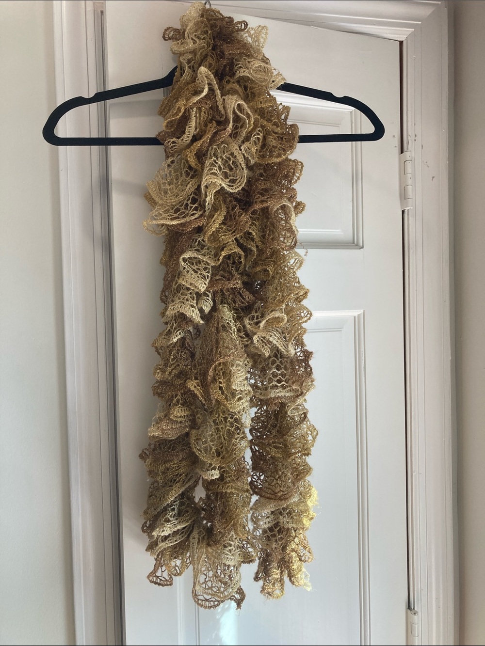 Gold Ruffle Decorative Scarf